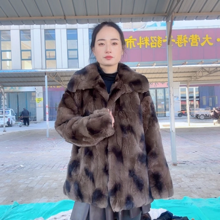 咖色龙猫花短款外套2xl