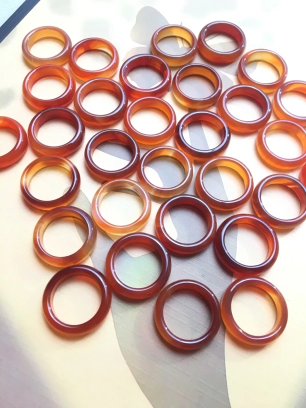 天然红玛瑙招财转运戒指大红本命年鸿运当头戒指男女款多样性发货