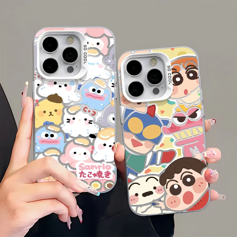 涂鸦小新章鱼烧凯蒂适用iphone16苹果15手机壳华为vivo小米oppo套