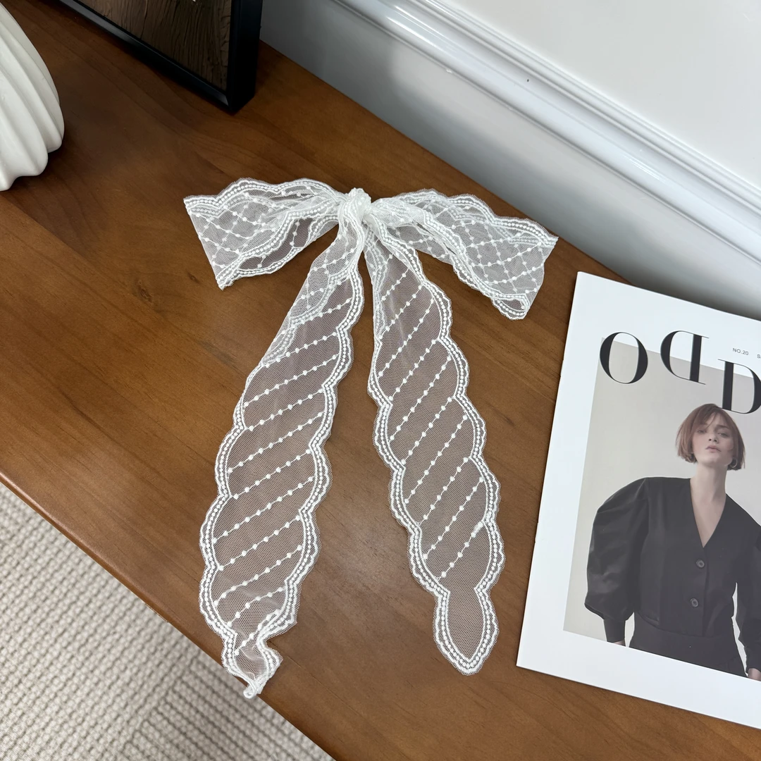 超仙蕾丝发带女百搭长条蝴蝶结发绳森系甜美绑发飘带长条领巾腰带