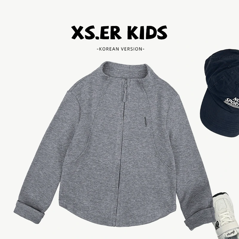 【小首尔】【高智运动风】秋冬男女童韩版简约拉链运动风外套HBB7912