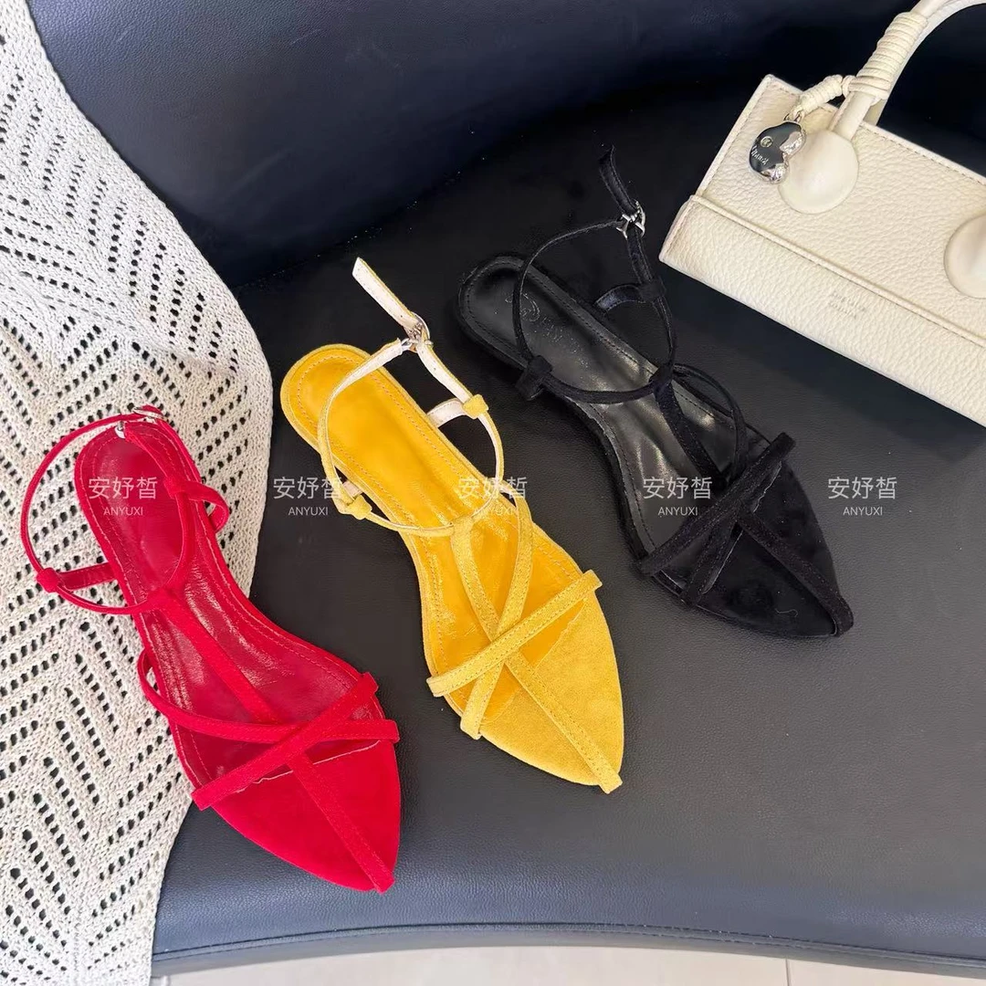 极简主义尖头罗马凉鞋&安妤皙A5006【K33】
