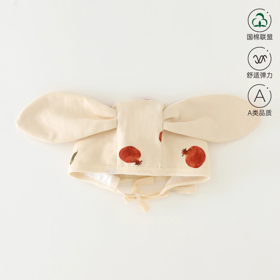 婴幼儿帽子春秋款新生儿a类护卤门帽子双层保暖无骨防风宝宝胎帽