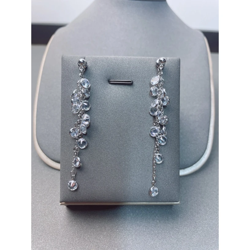 合金合成锆石耳饰 2286高级轻奢时尚超仙长款流苏耳饰