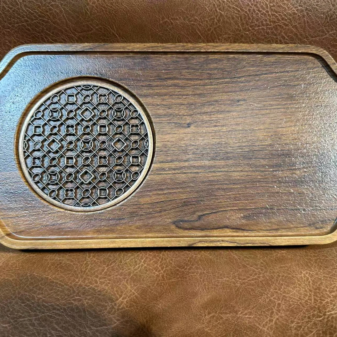 桃子茶器 原木色竹制开窗干泡盘茶盘30*15-4249（直播专享）