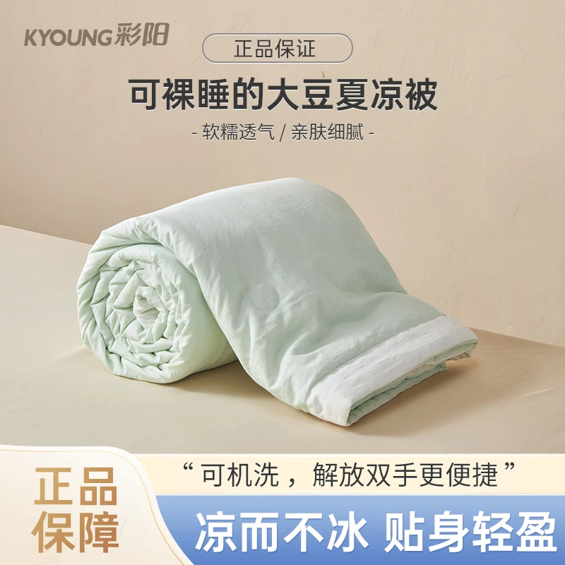 彩阳夏凉被空调被学生用单双人家用夏季可水洗大豆被芯