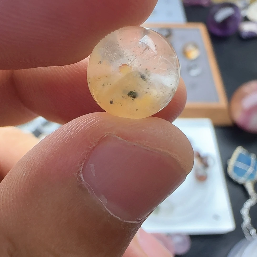 珠宝半成品水晶未镶嵌11mm兔毛
