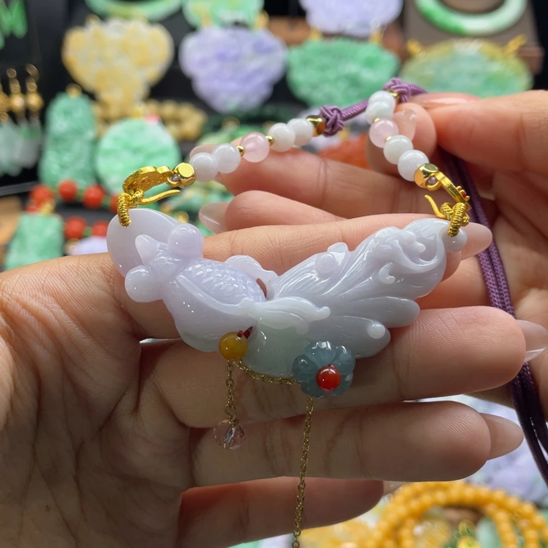 翡翠未镶嵌颈饰代编织