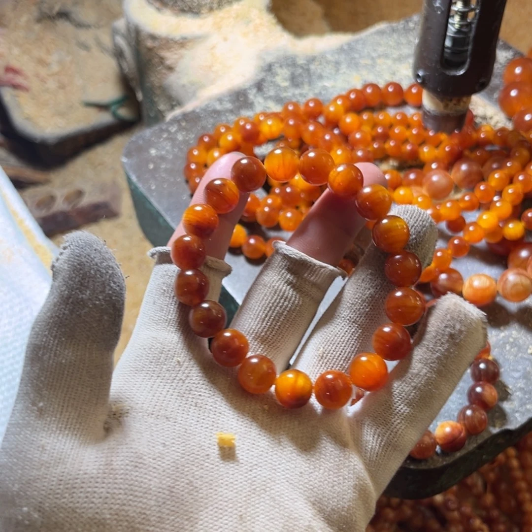—***L松木（琥珀木）手串/手链1.1高抛固化偏红