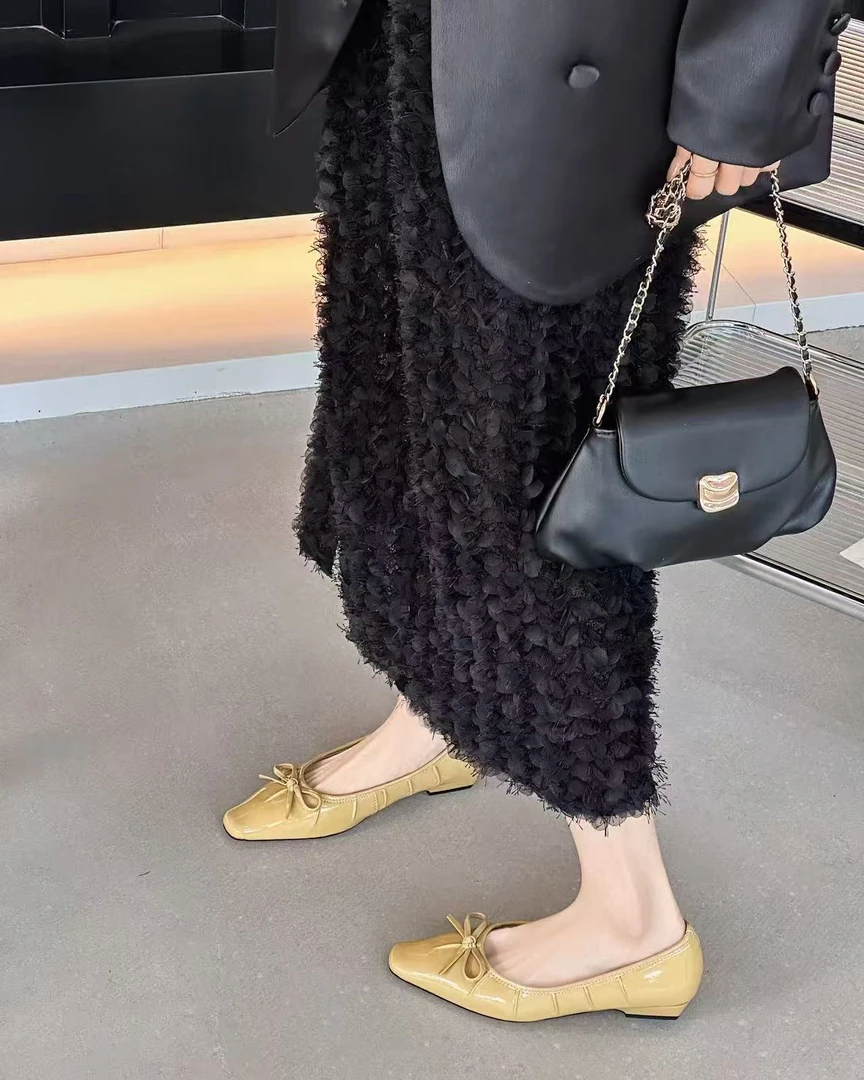 羊皮/2CM/春季新款软底低跟时尚百搭休闲气质款坡跟单鞋C51122  Y