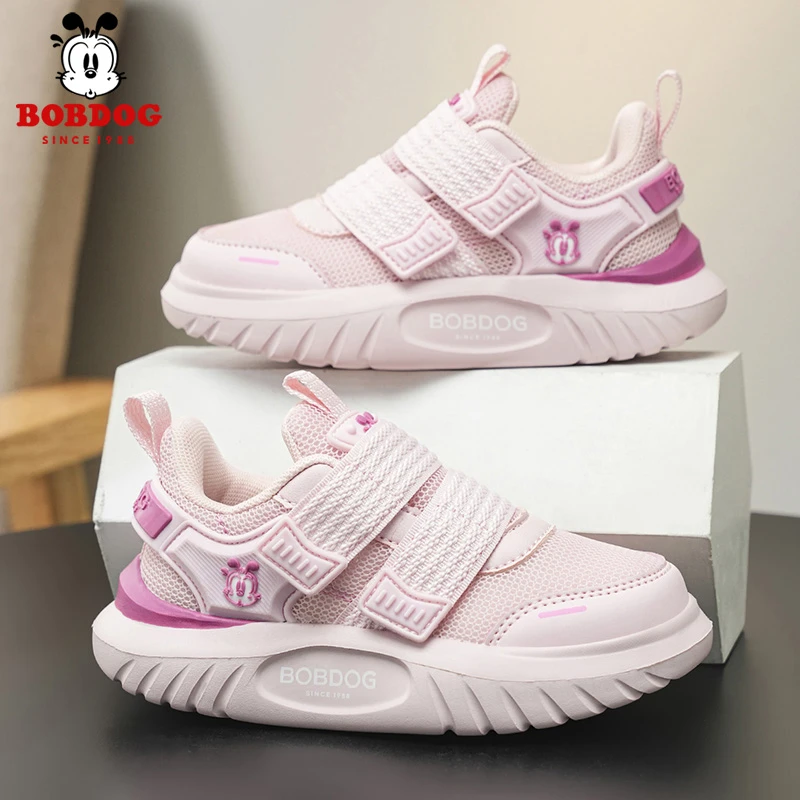 巴布豆童鞋2025春秋新款女童运动鞋透气网面女孩子小学生儿童板鞋