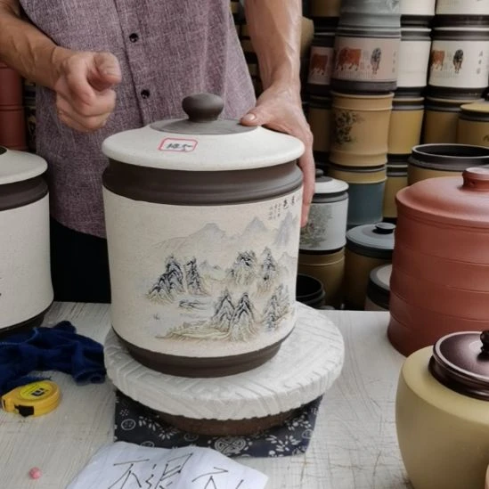 紫砂茶叶罐正品七饼宝塔145