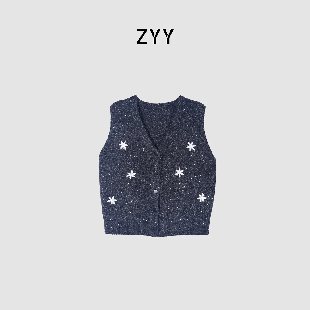 ZYY【星空独白】2025S/S新款秋冬针织显瘦时尚马夹X25DMJ06197