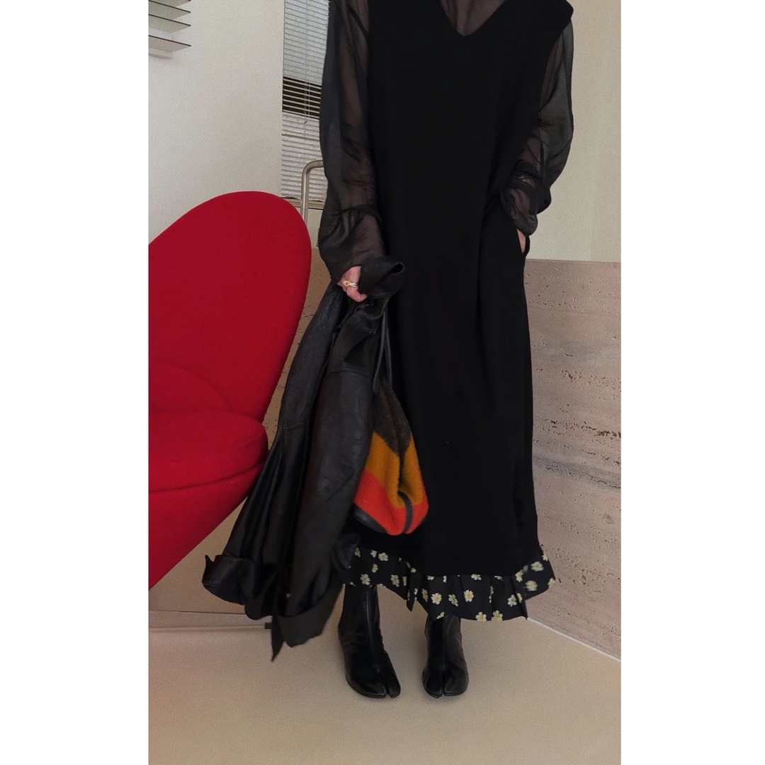 超细精仿羊毛连衣裙 J24Q362