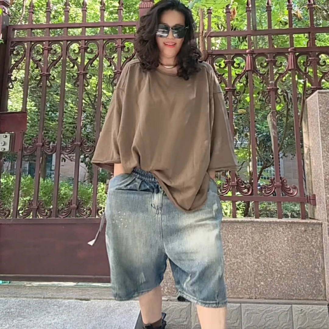 重工欧货 洗水棉加厚大毛圈中袖宽松痞帅卫衣