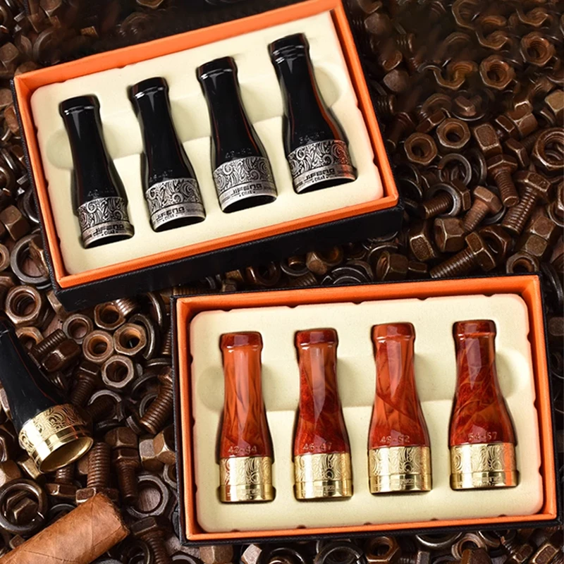 雪茄烟嘴纯铜唐草雕花多环径无害PC环保塑料树脂