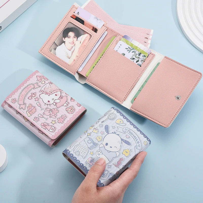 三折钱包女小众个性高级感可爱卡通小零钱包学生短款折叠皮夹卡包