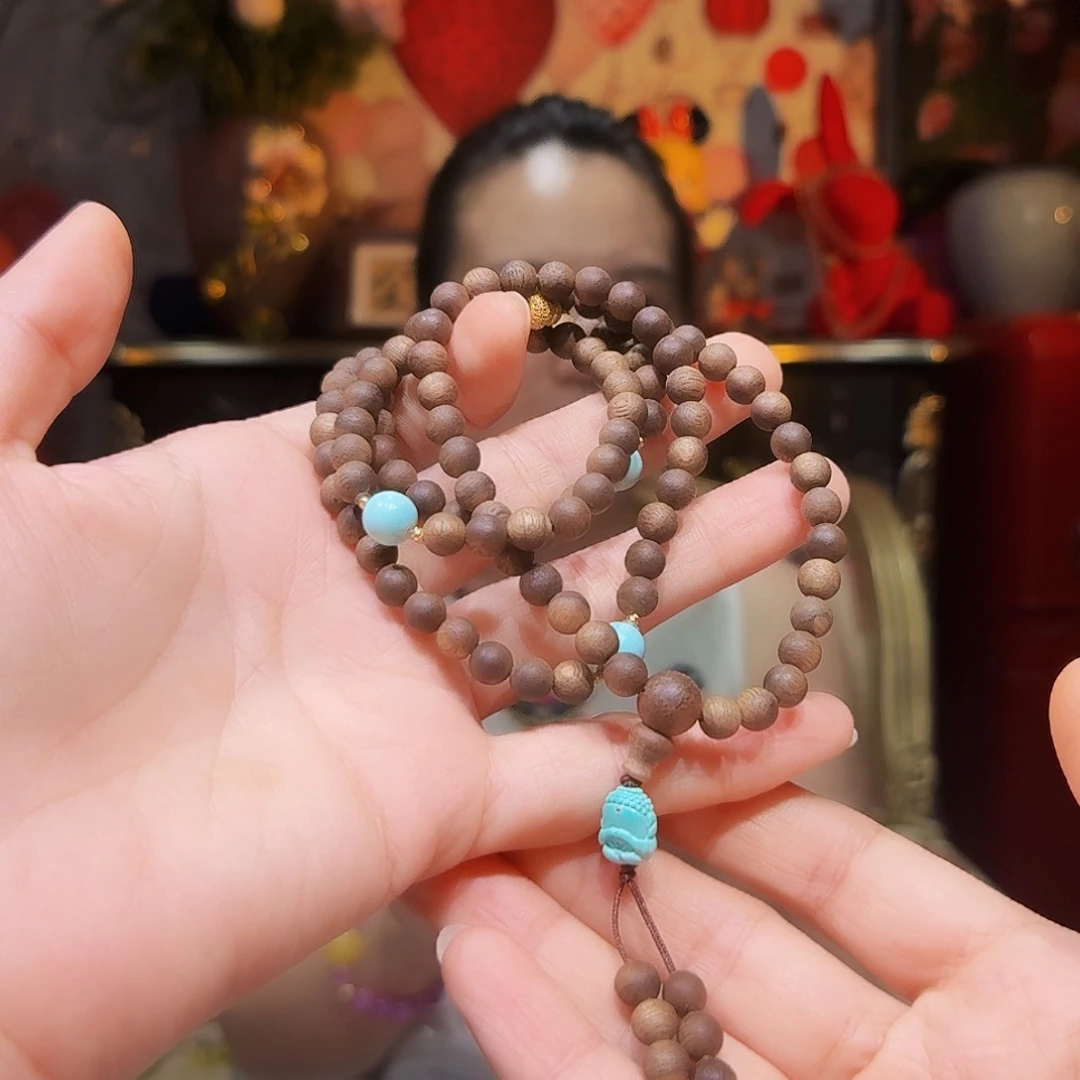 檀香木无事牌蛋*卷手串