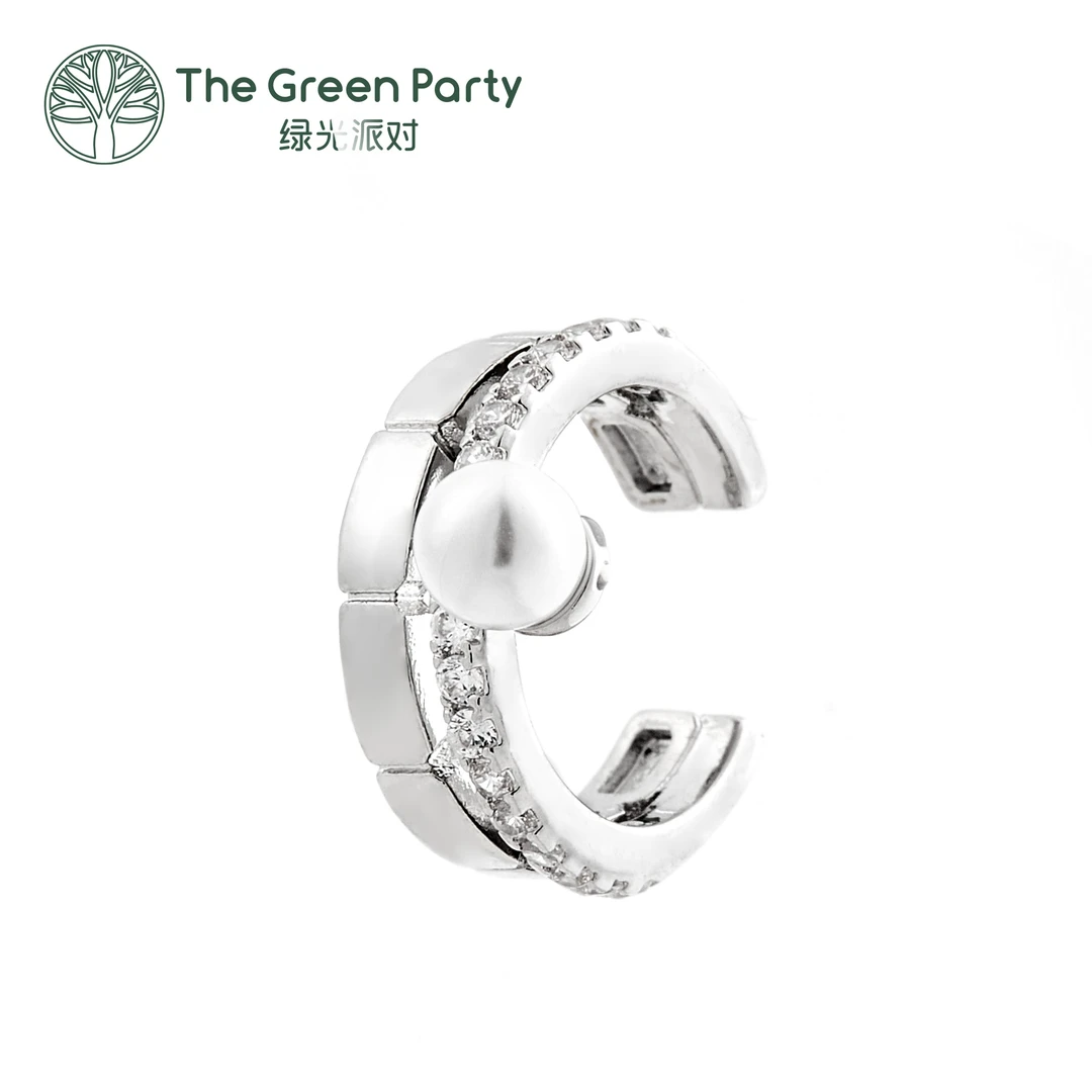 合成锆石耳饰 绿光派对时尚耳夹耳饰