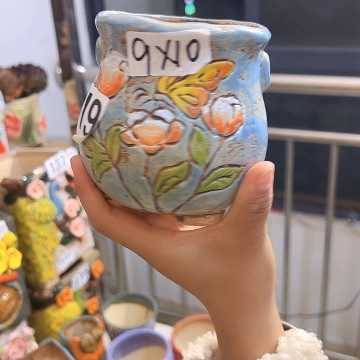 陶瓷多肉花盆满15包邮