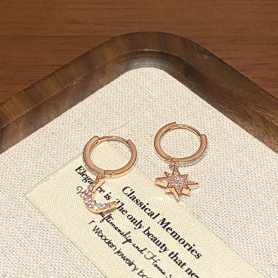 铜合金锆石耳饰 气质耳钉轻奢时尚百搭精致耳饰A2223