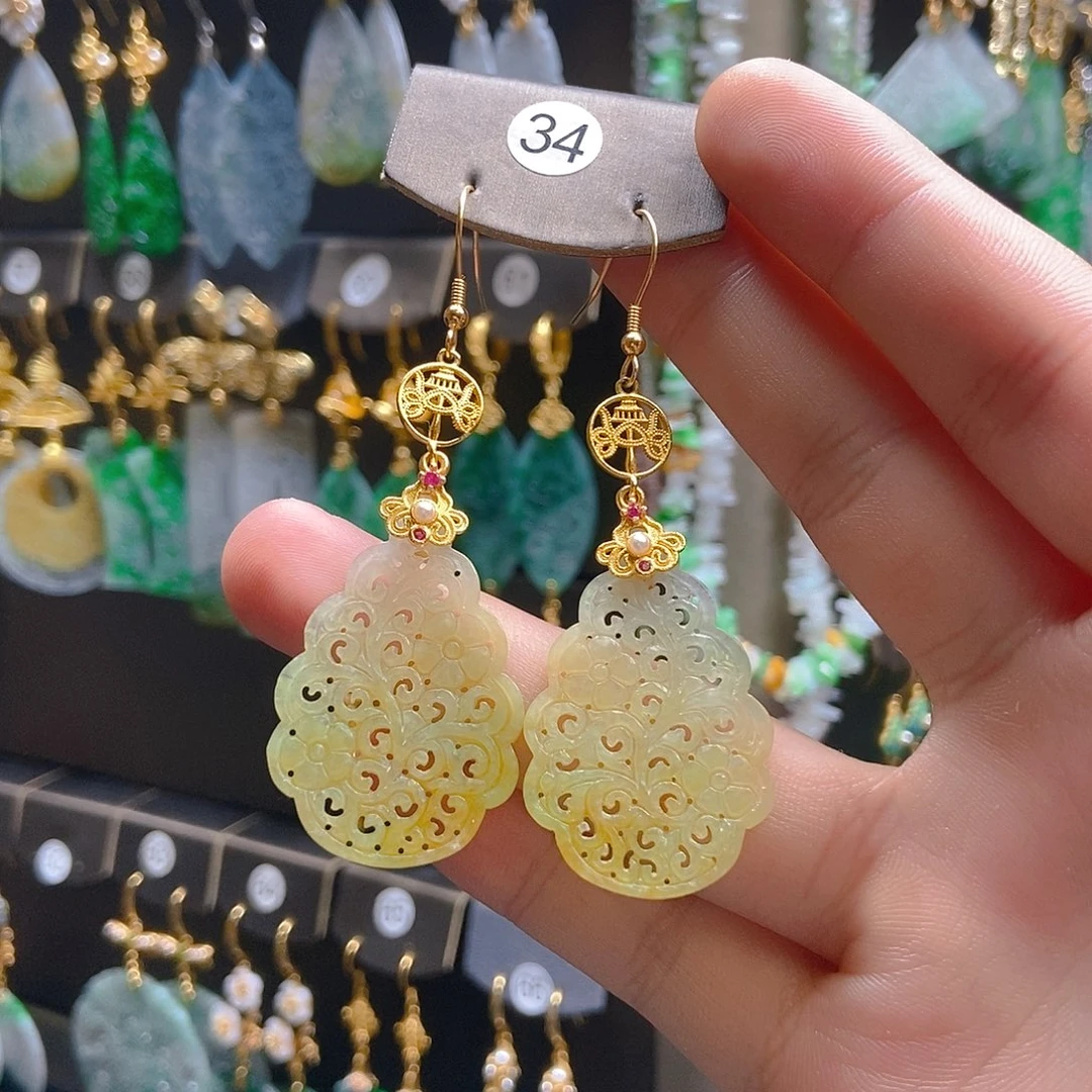 翡翠未镶嵌耳饰翡翠