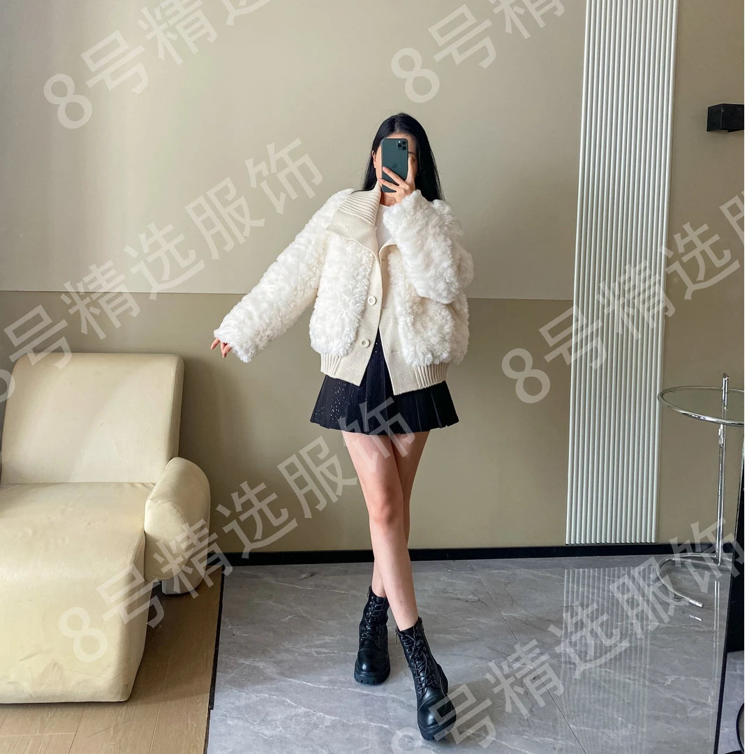 宽松型厚款冬季韩系短款毛毛外套