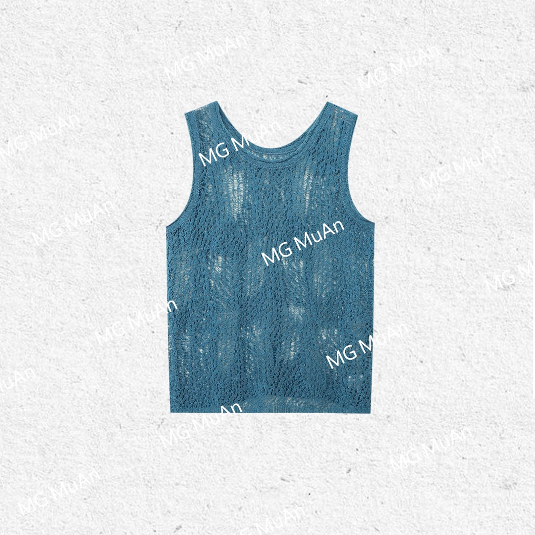 木岸：《时髦精背心》MUAN定制140克缠纱马甲背心上衣女DG3-092