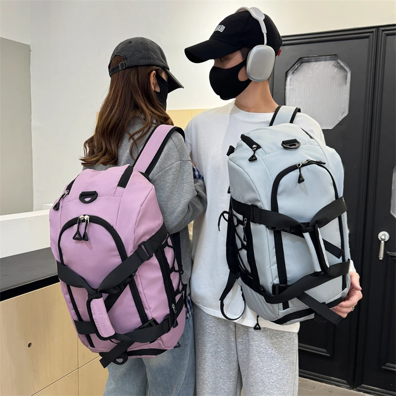 时尚短途旅行包学生住校行李健身包运动旅游包2025新款多功能潮包