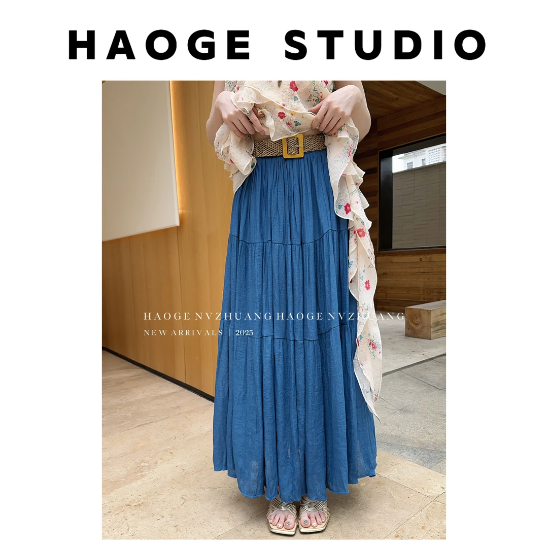 浩哥严选●多彩度假风HGC5BSQ4523A半身裙预（送主图腰带）时尚百搭