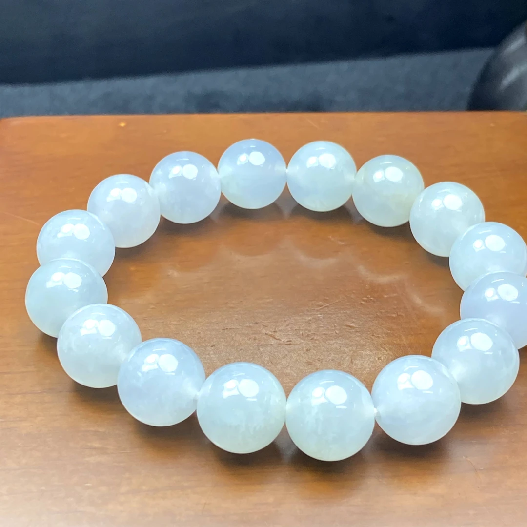 RX25天然缅甸A货翡翠冰胶圆珠手串/004978/北京中保拍卖