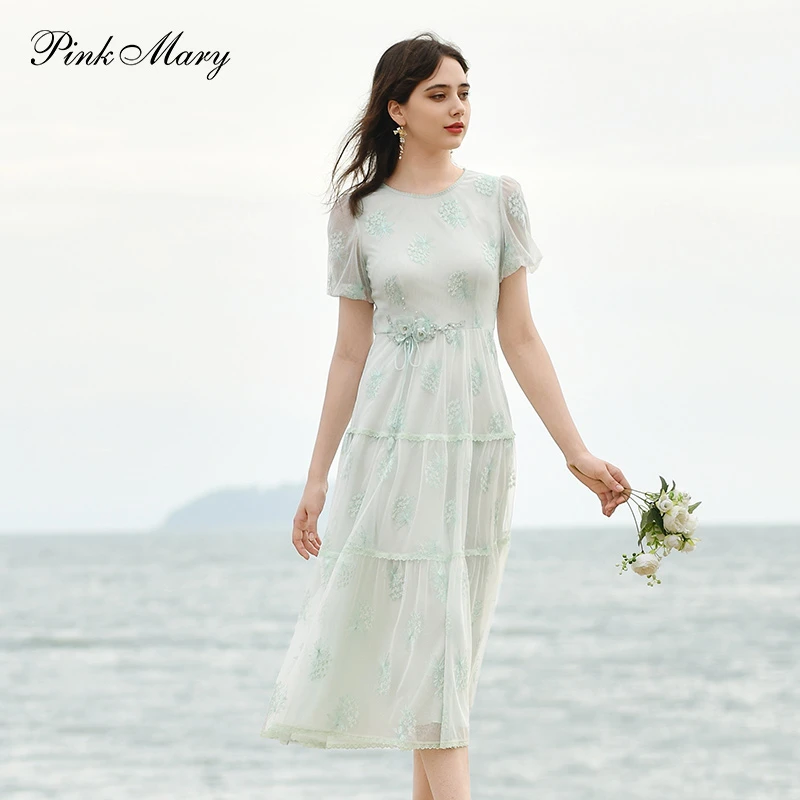 Pink Mary/粉红玛琍连衣裙显瘦气质夏季PMAOS5030