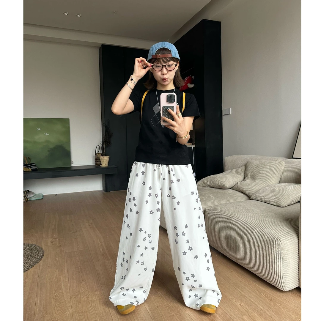 Our2【遛弯花花裤】夏季设计师花花休闲裤【X5454】