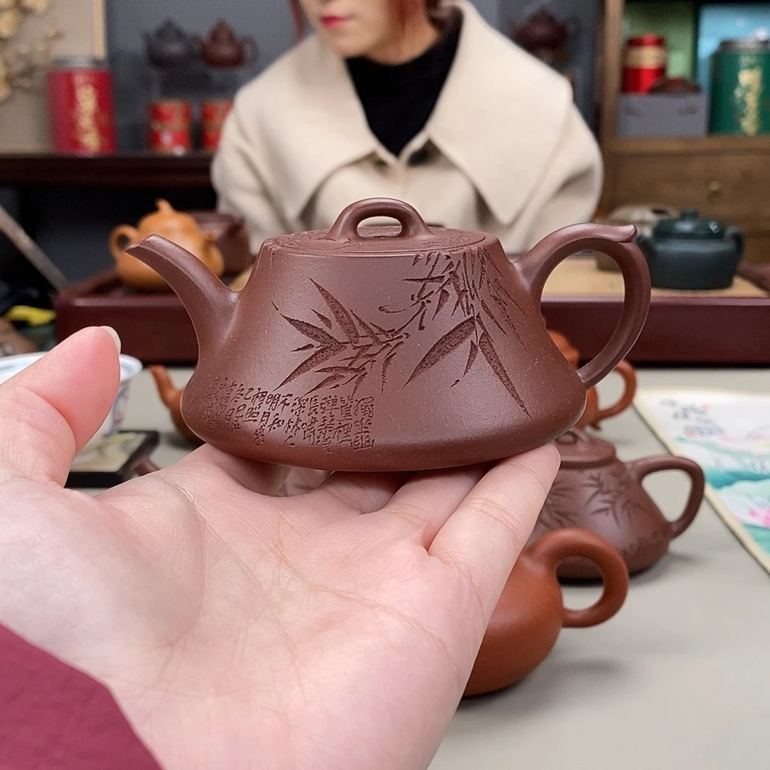 紫砂茶壶黄龙源底槽清半手回想160cc