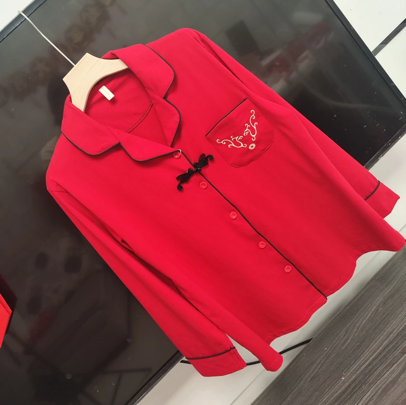 25新款红色本命年男女睡衣结婚新婚情侣套装纯棉春秋季长袖家居服