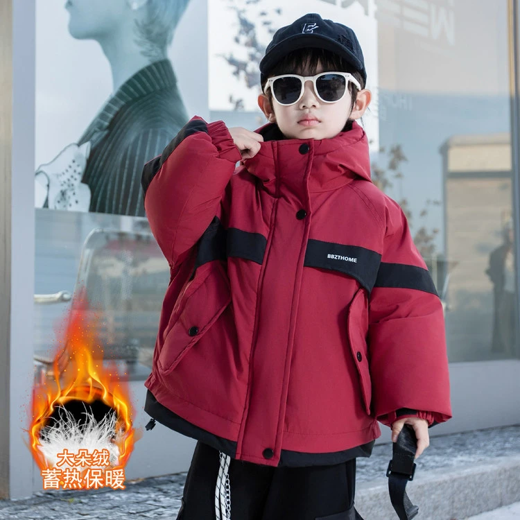 波司登联名娑奈男童洋气羽绒服2025冬季新款儿童酷帅气保暖外套潮