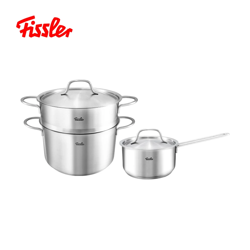 Fissler/菲仕乐新家庭24cm汤锅带屉18cm奶锅两件组