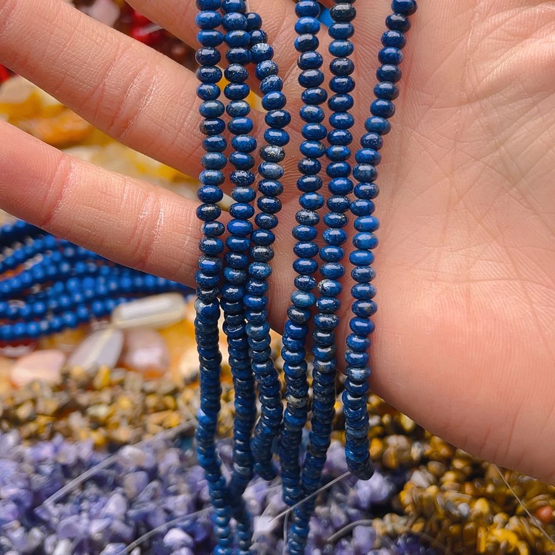 玛瑙/玉髓珠宝半成品未镶嵌青金算盘1条卡4.5