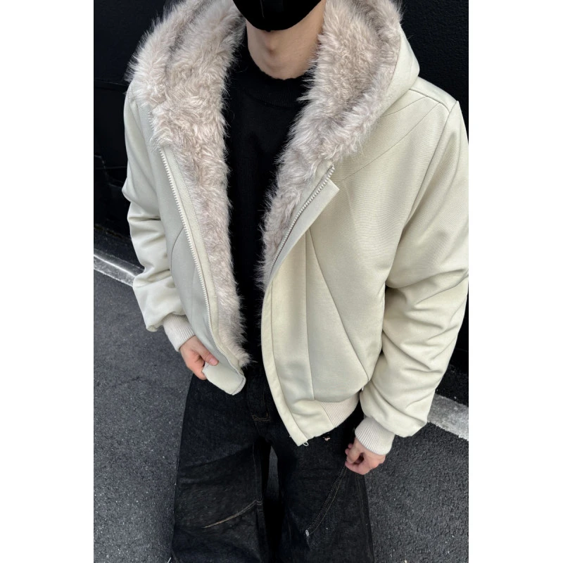 座山雕加绒加厚棉服外套男冬季cleanfit重磅宽松百搭休闲棉衣夹克