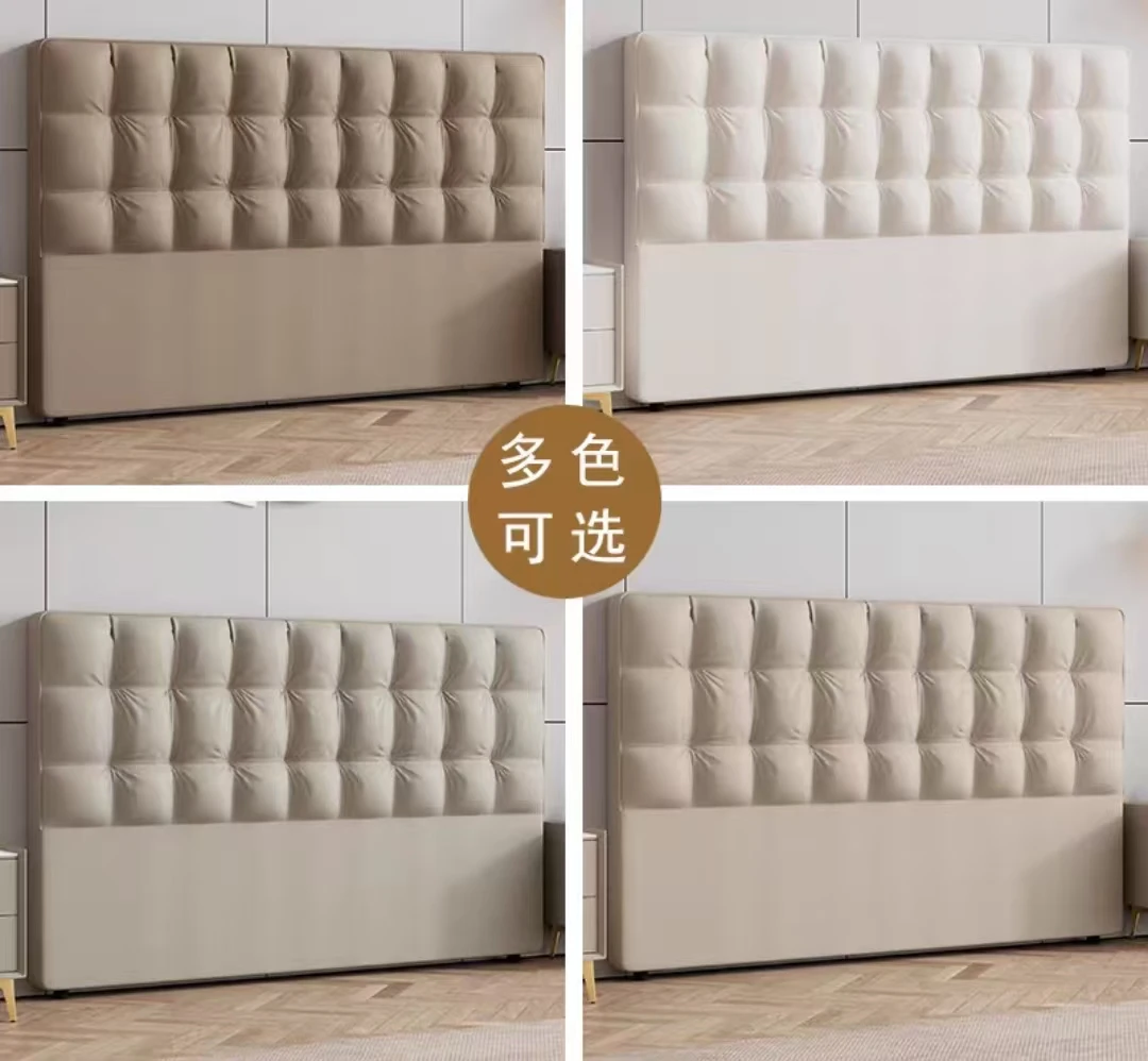 2025轻奢奶油风床头美式简约主卧大床极简耐用落地床背板北欧意式