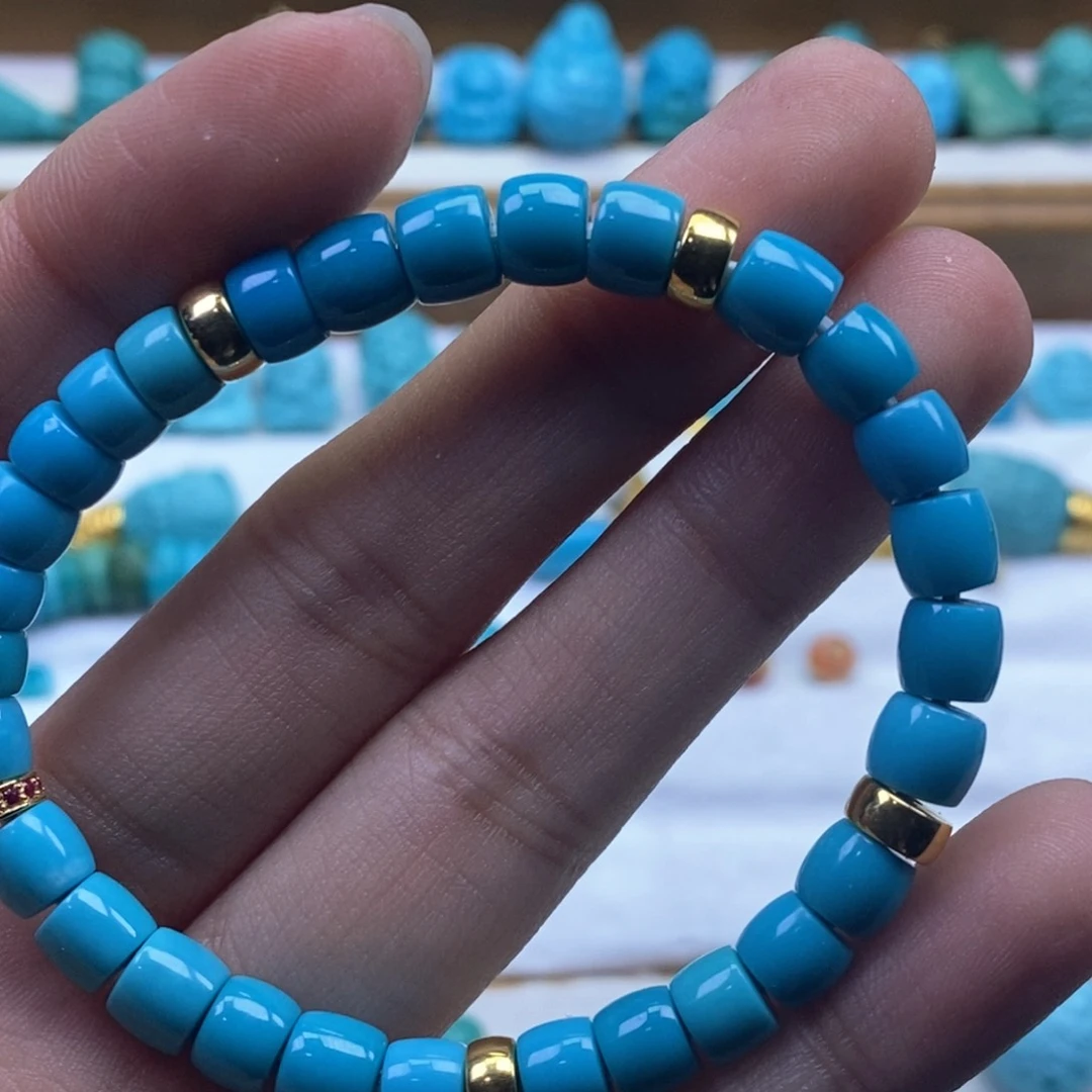 绿松石颈饰18K金镶嵌安**活