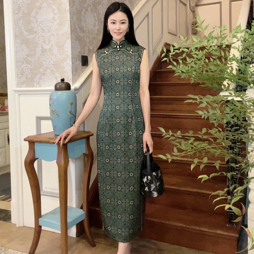 浒城古娘中式国风连衣裙女夏2025新款气质修身大气长裙WH0500333