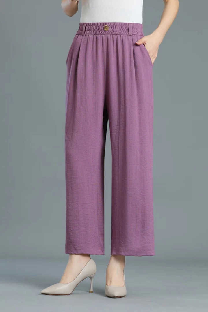 夏季直筒薄款纯色休闲裤