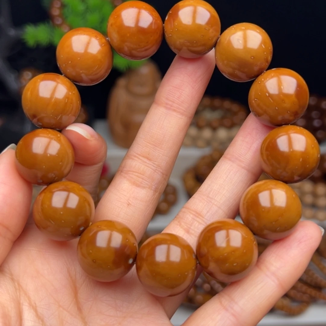 手串紫金鼠卡18半实心光珠 嘎嘎板正