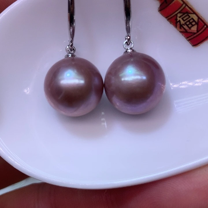 银S925镶嵌耳饰淡水珍珠