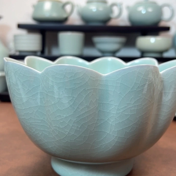 陶摆件莲花温碗福利价微瑕