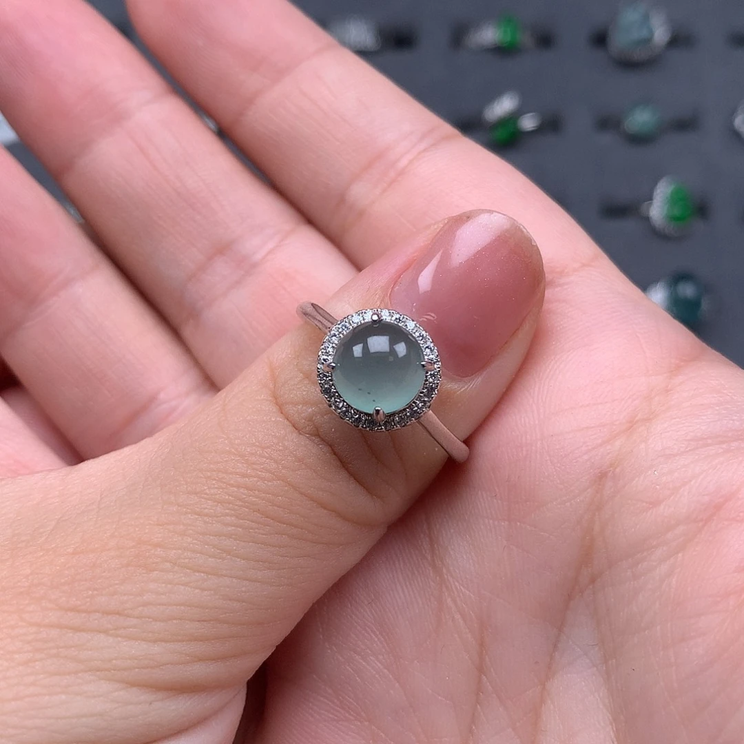 翡翠银S925镶嵌戒指