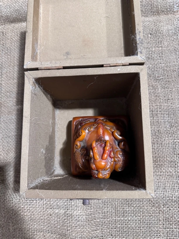 黄色麒麟中号印章一个摆件链接