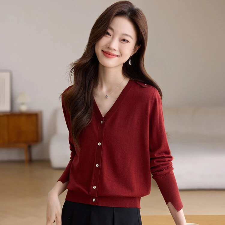 【2025春装新款】早春开衫针织小外套女新款小个子高腰配裙子毛衣