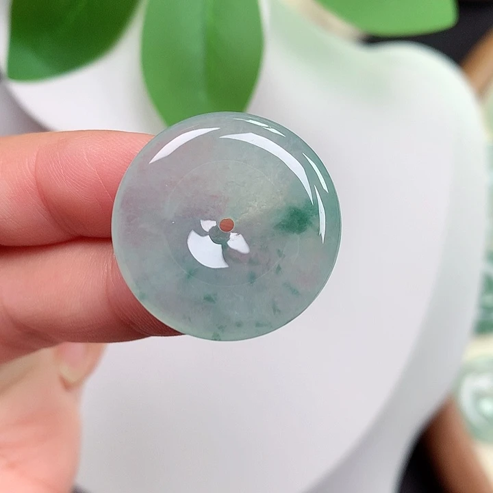 颈饰未镶嵌翡翠平安扣 24.9x4.7mm